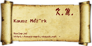 Kausz Márk névjegykártya